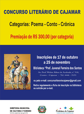 Concurso Literário de Cajamar. Não perca!