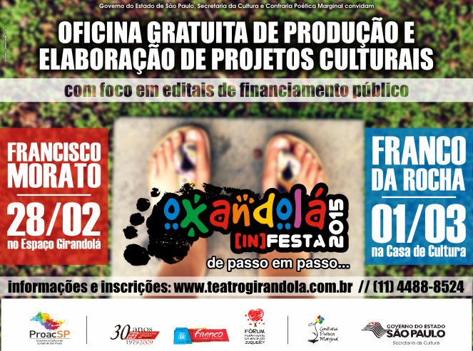 Oficina gratuita de Produção Cultural em Franco e em Morato – Inscrições abertas