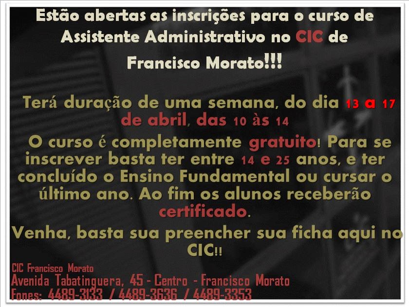Curso de Assistente Administrativo em Francisco Morato!!!